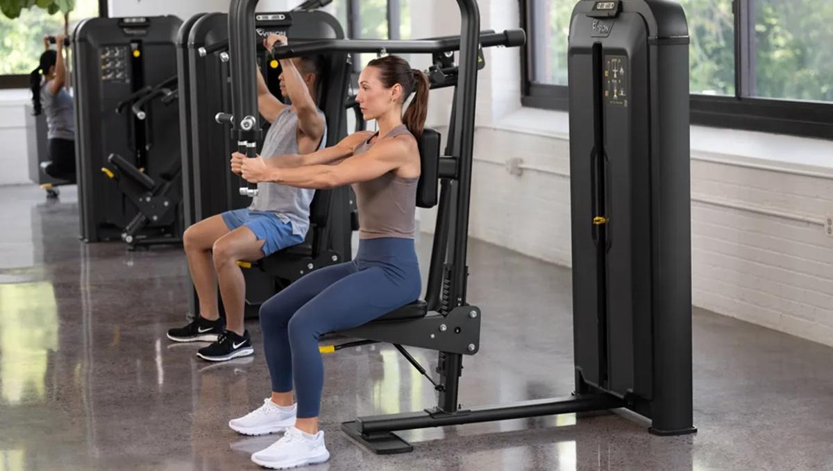 People training on Vision Fitness selectorized strength machines
